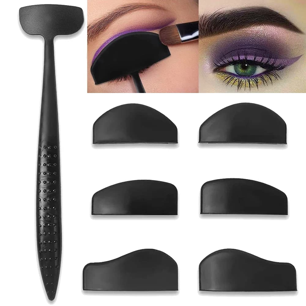 Kit 6 in 1 to create lines and contours: stencil for eyeliner and silicone stencil to contour the eyes and define the creative cut, ideal for shading.