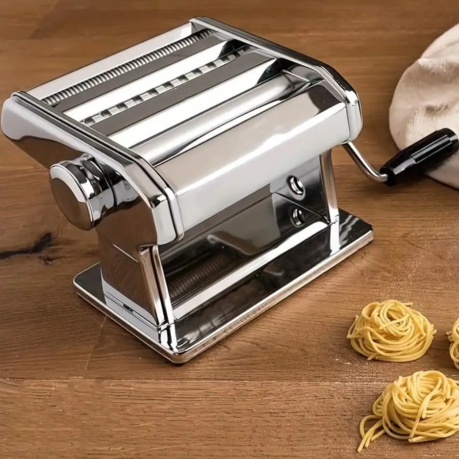 Manual Pasta Maker, 9 Thickness Settings, 304 Stainless Steel Pasta Noodle Cutter, Spaghetti Fettuccine Lasagna Dumpling