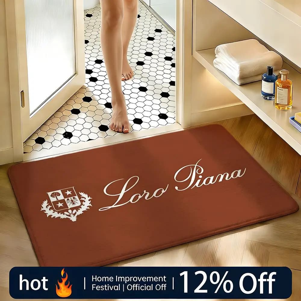 Soft Absorbent Non-slip Carpet with Their Plain Logo, Home Mat, Zerbino, Bedroom Mat, Shower Mat
