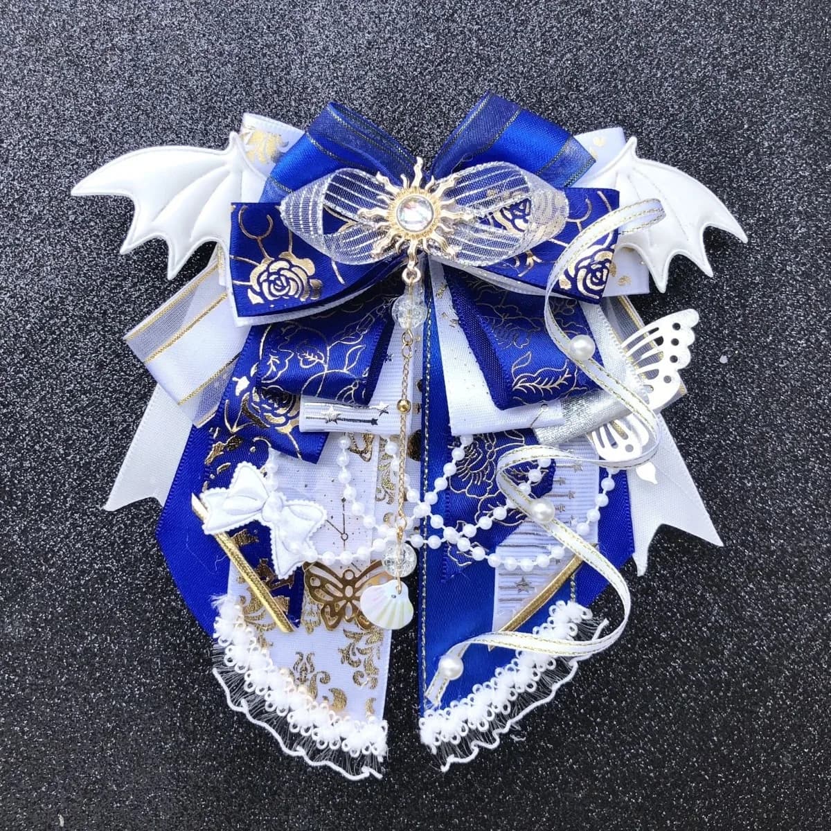 Moda ragazza Lolita papillon spilla con strass di lusso bastone di supporto anime camicia cosplay colletto fiore accessori fatti a mano