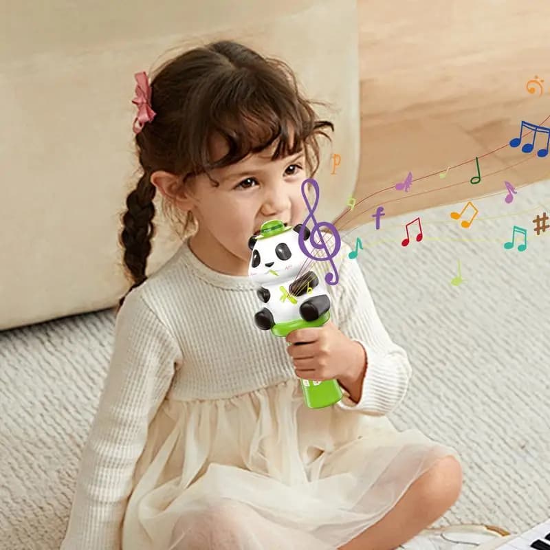 Microfono wireless per bambini Cartoon Panda Macchina per karaoke portatile Gioco interattivo per l'apprendimento precoce Fai finta di giocare con la musica che canta