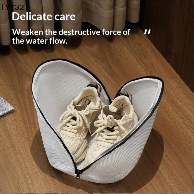 Mesh Laundry Bag Washing Machine Shoes Bag With Zips Travel Shoe Storage Protective Clothes Organizer Bags〔YY32〕
