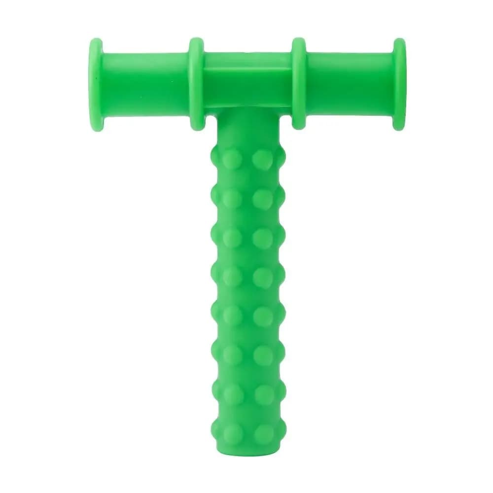 Strumento per l'allenamento dei muscoli orali a forma di T Bambini sensoriali educativi in silicone per bambini Massaggiagengive in silicone per roditore Gomma lavabile Massaggiagengive Giocattoli per bambini
