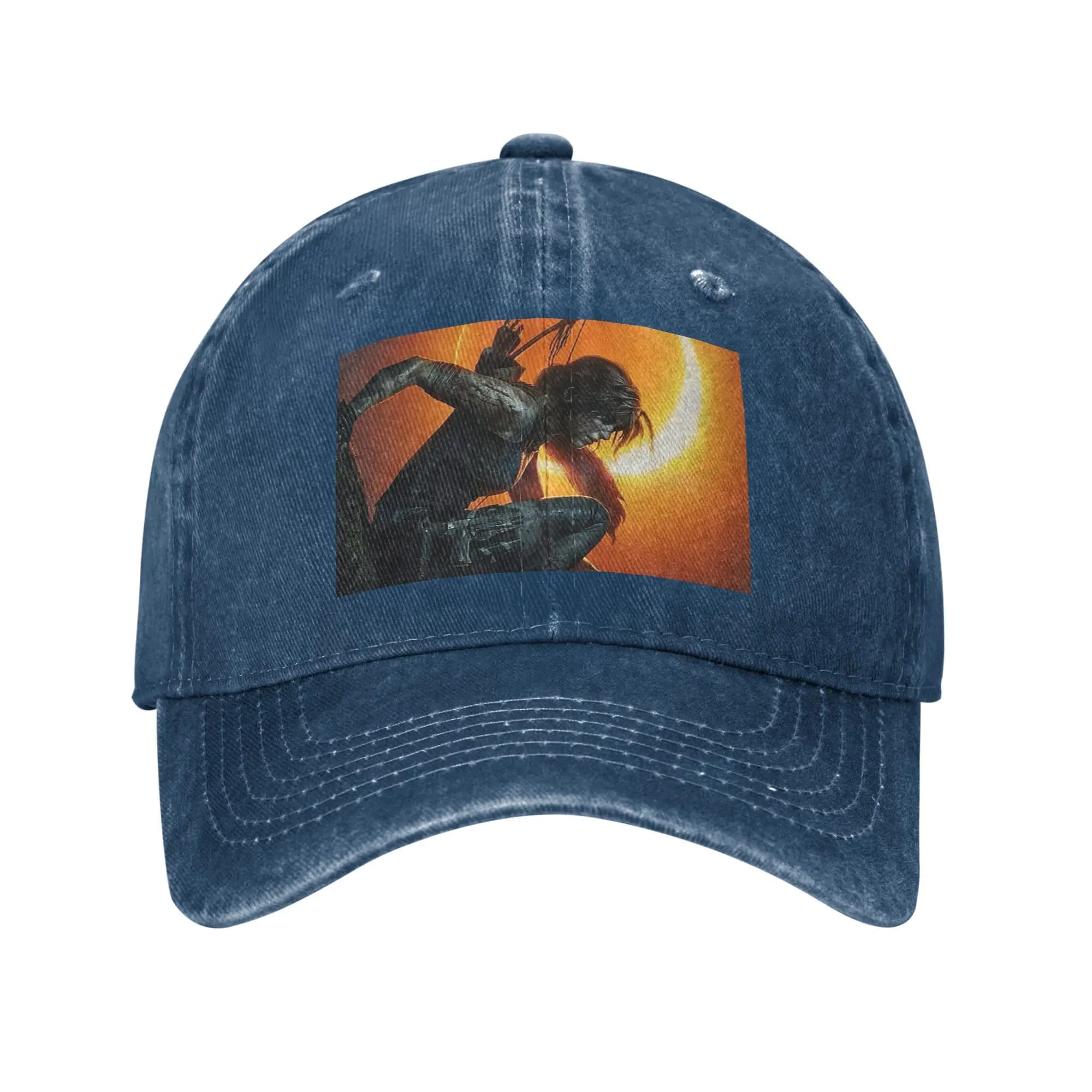 Cappellino da Baseball in Denim con Tema Lara Croft di Tomb Raider, Stile Angelina Jolie, Unisex per l'Estate