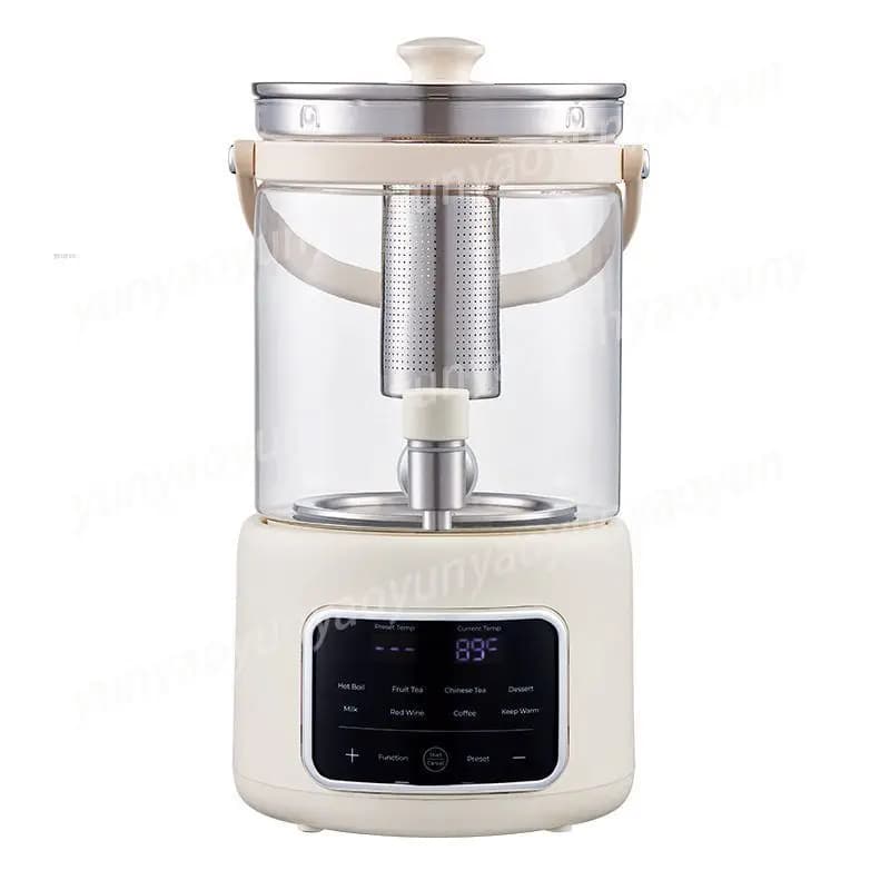 110V Electric Glass Tea Kettle 3L Large Capacity Built-in Spigot Boiling Brewing Kitchen Boiler For Herbal Tea Beverage Making