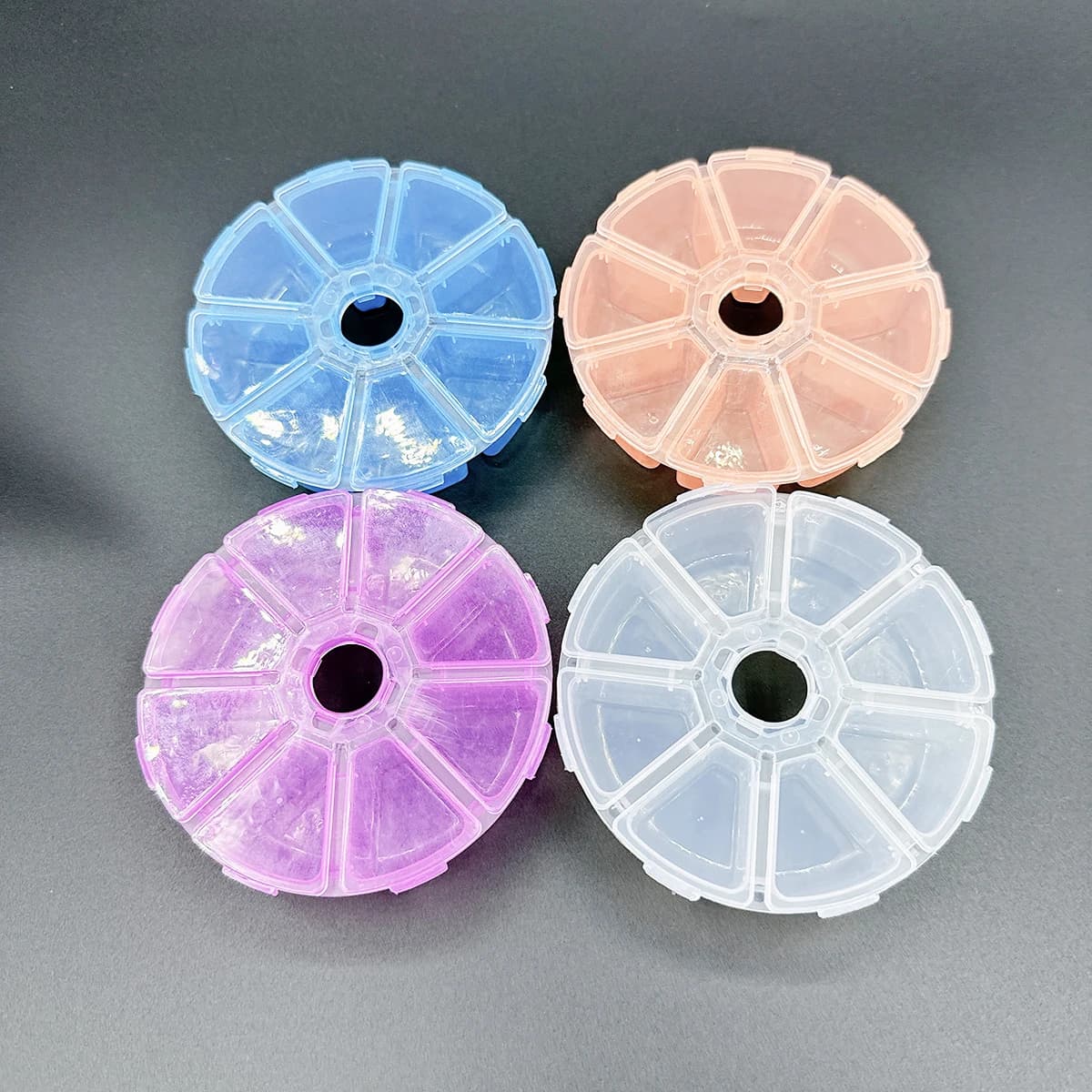 Scatola portaoggetti trasparente in plastica da 4 pezzi/set, scatola portaoggetti per strumenti per pittura a diamante con 8 scomparti, scatola portaoggetti trasparente