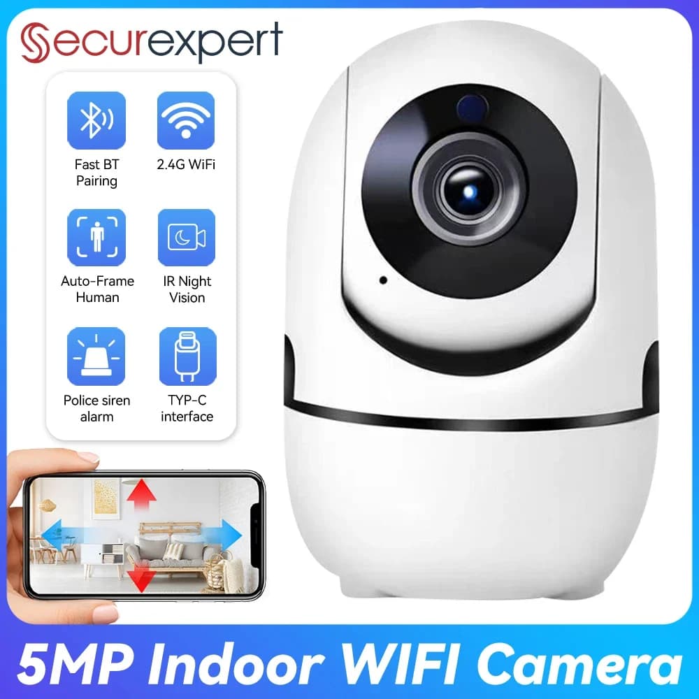 Telecamera PTZ 2K per Monitoraggio Bambini con Rotazione a 360° ° Telecamera di Sicurezza Intelligente O-Kam Pro con Rilevamento del Movimento AI, Visione Notturna e Tracciamento Automatico
