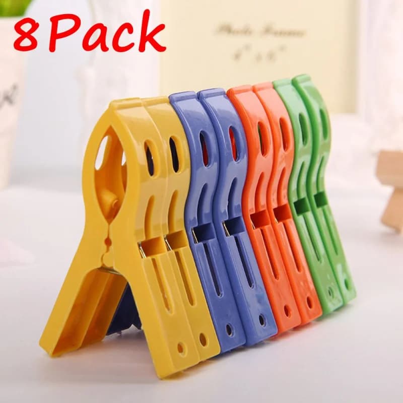 8 pz/set grandi clip di plastica antivento appendiabiti asciugamano da spiaggia spille per vestiti morsetto a molla calzini per mollette molletta per vestiti