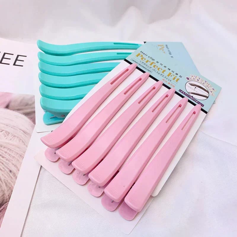 6pcs Barbershop Accessories Long-mouthed Duckbill Clip Hair Stylist For Hairdressing Barber Shop Styling Tool Care Beauty Health