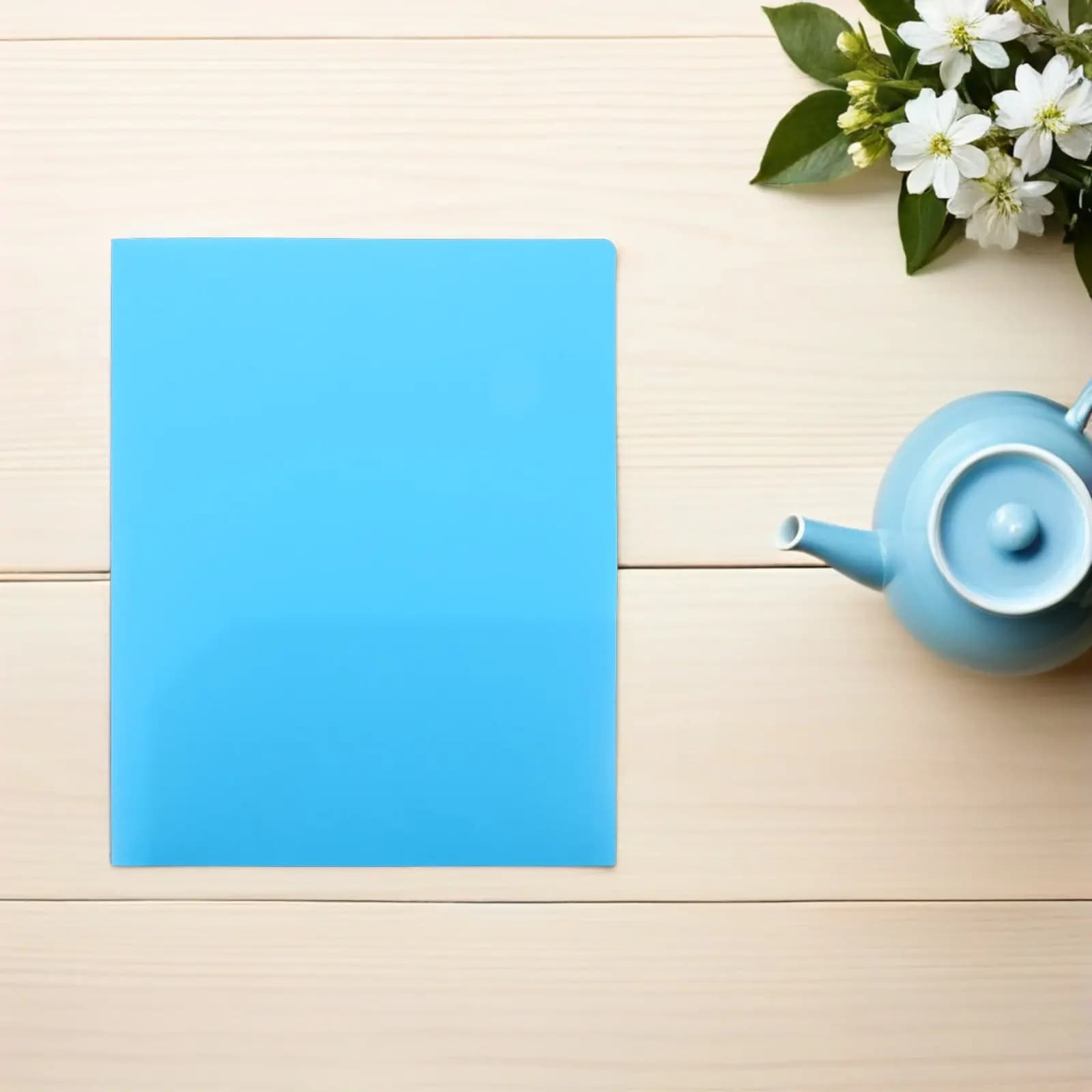 12Pcs Blue Heavy Duty A4 Plastic Folder with Double-Sided Pockets for School Office Document Organization File Organizer Letter