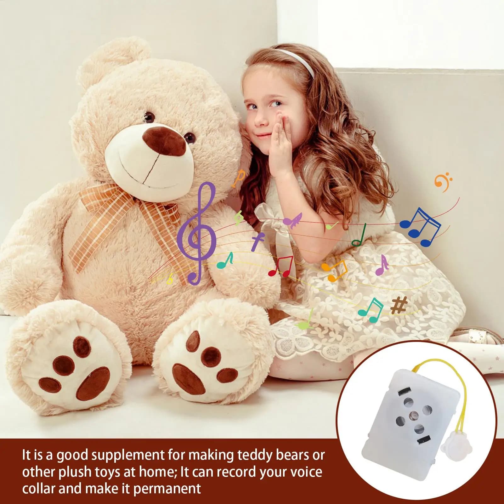 Scatola vocale per animali di peluche Modulo audio registrabile Peluche Dispositivo registratore di messaggi vocali Dispositivo di registrazione con voce chiara