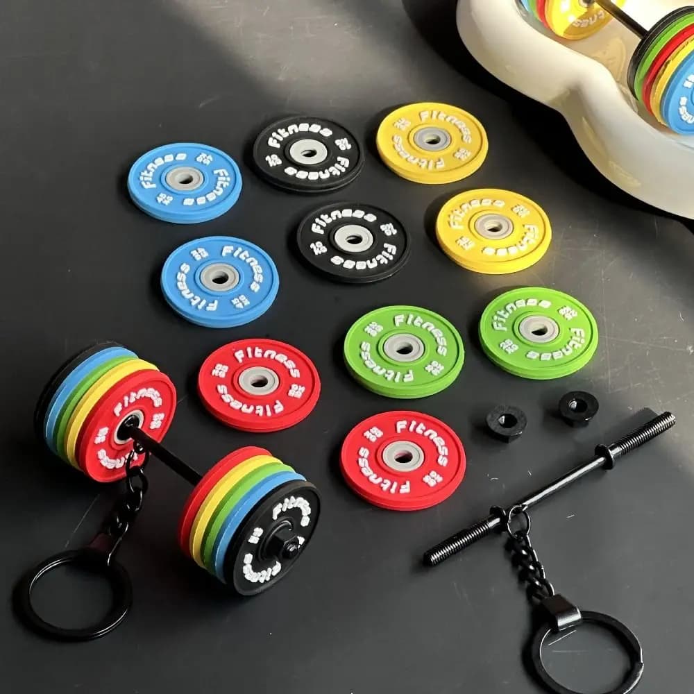 Unico mini portachiavi con bilanciere in PVC staccabile borsa squisita ciondolo attrezzatura per il fitness simulazione portachiavi con manubri premio sportivo