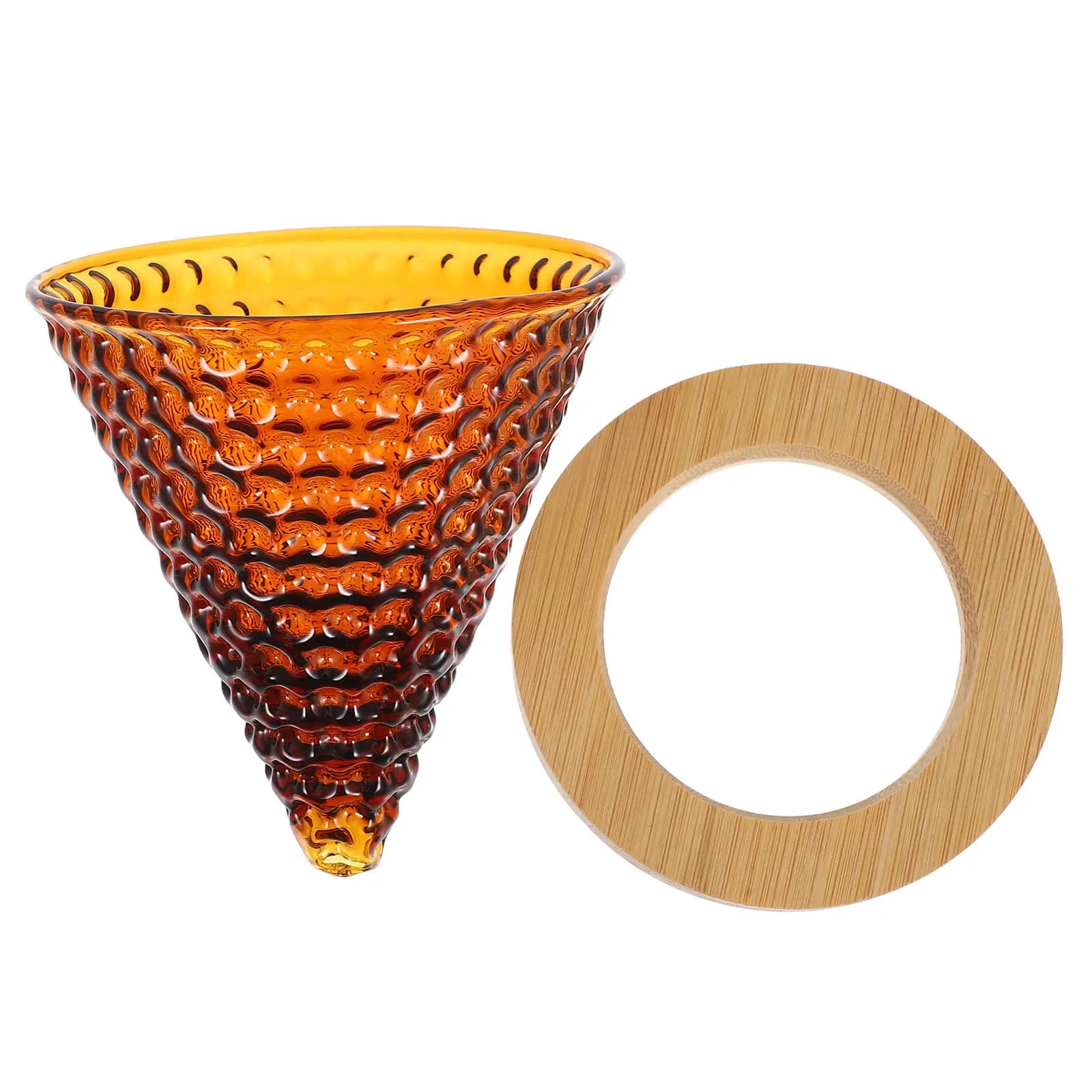 1Set Coffee Dripper Funnel Glass Reusable Filter Cup Heat-Resistant Portable Pour-Over Espresso Machine Accessory Home Cafe