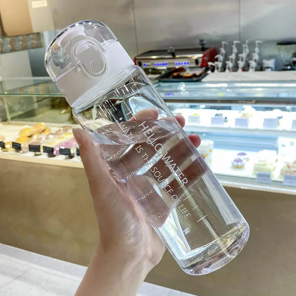 Borraccia Sportiva in Plastica Trasparente da 780ml, Bottiglia per Bere da Viaggio, Bottiglia d'Acqua Antigoccia