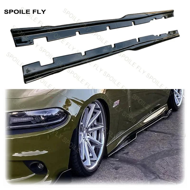 4PCS 2015 To 2023 For Dodge Charger Widebody Performance Style Side Skirt Splitters Diffuser Bumper Spoiler Glossy Black ABS