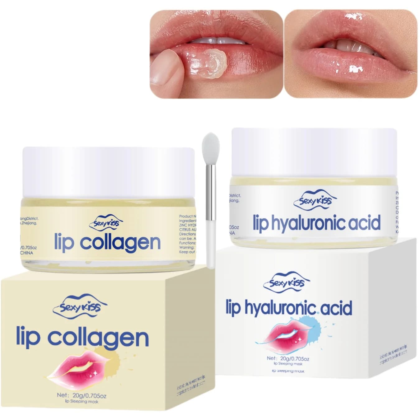 Hyaluronic Acid Collagen Lip Mask for Sleep 20g Deep Moisturizing Esfoliation Durable Day And Night Can Be Gived