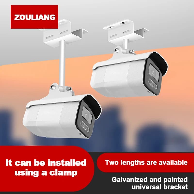 Outdoor metal monitoring bracket with adjustable-angle camera base