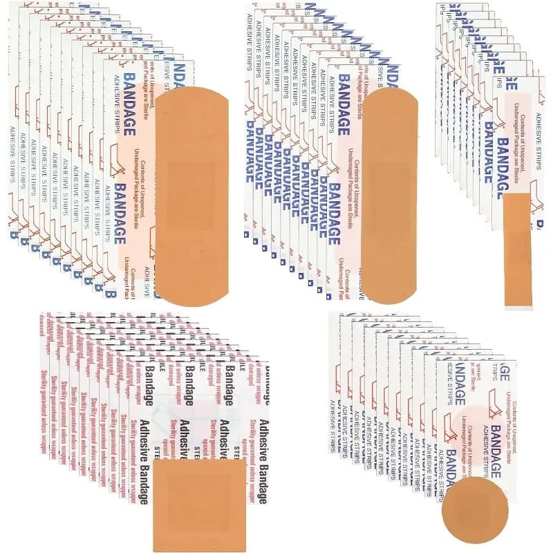 100 pezzi PE cerotto impermeabile tutte le dimensioni bende adesive per la pelle cerotto per ferite di primo soccorso kit di emergenza per campeggio all'aperto da viaggio a casa