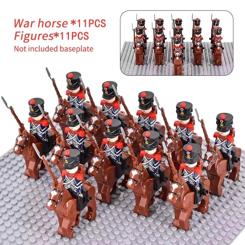 10 pezzi di blocchi da costruzione militari delle Guerre Napoleoniche, mini personaggi della Seconda Guerra Mondiale, fucili francesi e britannici, armi giocattolo per bambini