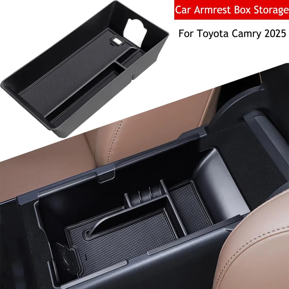 Auto Bracciolo Box Strano Per Toyota Camry 2025 Console Centrale Organizer Vassoio Nero Interno Separato Strano Vassoio Accessori Auto
