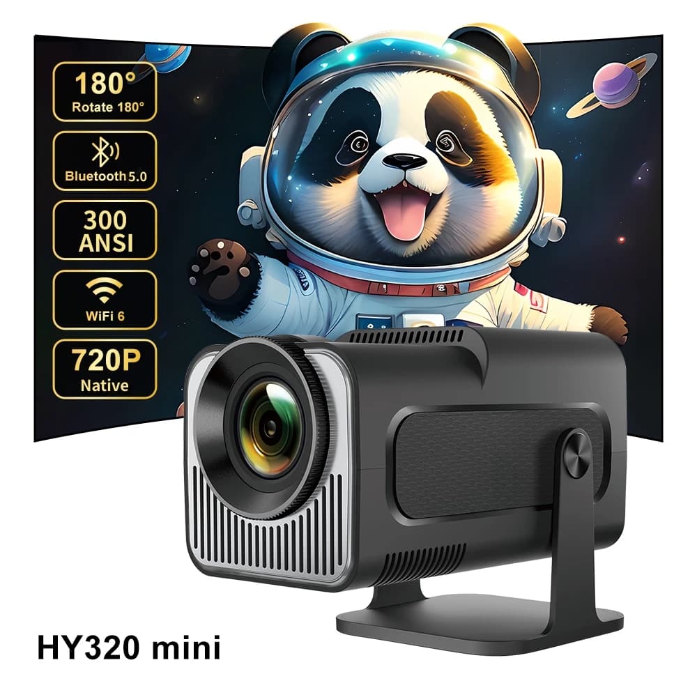 Salange HY320 Mini proiettore 720P Freestyle per SAMSUNG XiaoMi Android iPhone WIFI BT5.0 Cinema portatile 4K Via HD con borsa