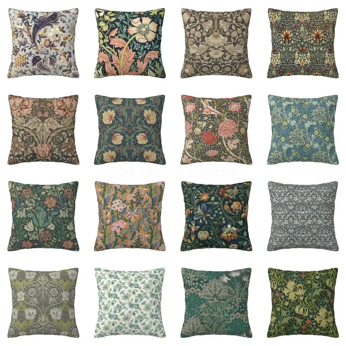 Square Pillow Covers with Printing William Morris Federa Soft and Cozy for Home Sofa Car Decoration Sheet for 18 x 18 inch pillow