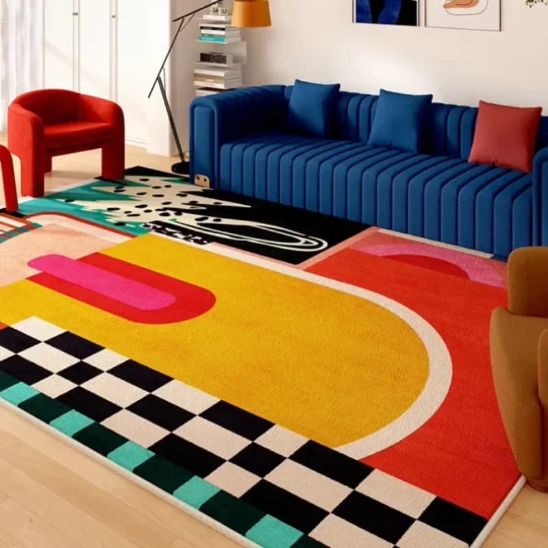 Soggiorno Tappeto Arte Colore irregolare Astratto Casa Camera da letto Tappetino da comodino Facile da pulire Guardaroba Tavolino Tappeto ». Tapis