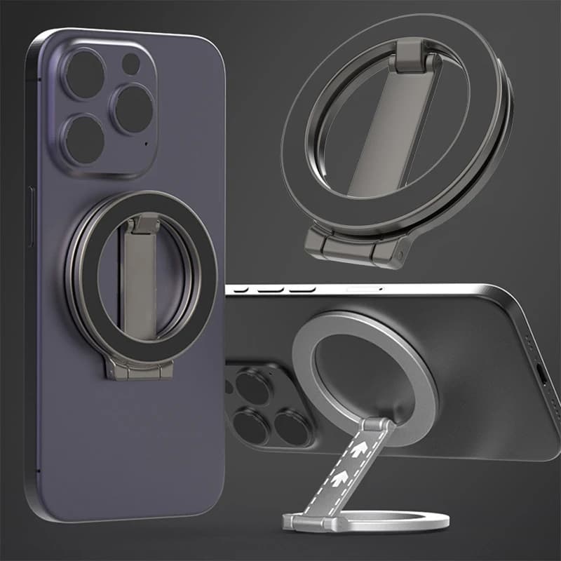 Mobile Phone Strong Magnetic Ring Holder For Apple Magsafe Double-sided Magnet Cell Phone Foldable Bracket For iPhone 16 Samsung
