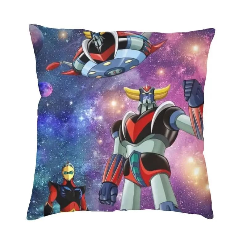 Nordic Anime UFO Robot Grendizer Cushion Cover for Sofa Polyester Goldrake Mazinger Z Pillow Case Home Decor Pillowcase