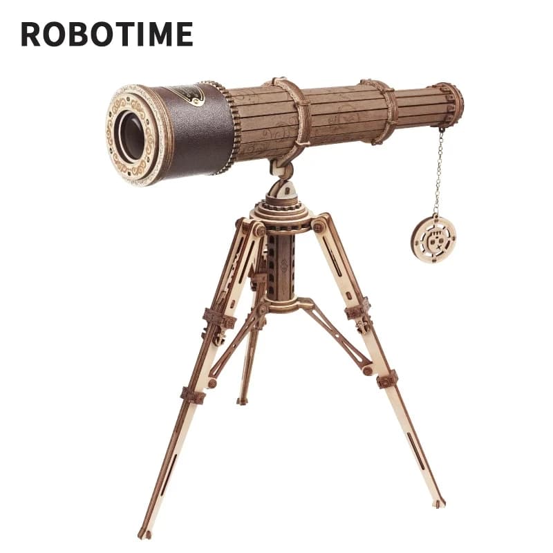 Robotime Rokr 1:1 FAI DA TE 314 pz Telescopico Monoculare Telescopico Modello di Legno Kit di Costruzione di Montaggio Giocattolo Regalo per I Bambini di Età