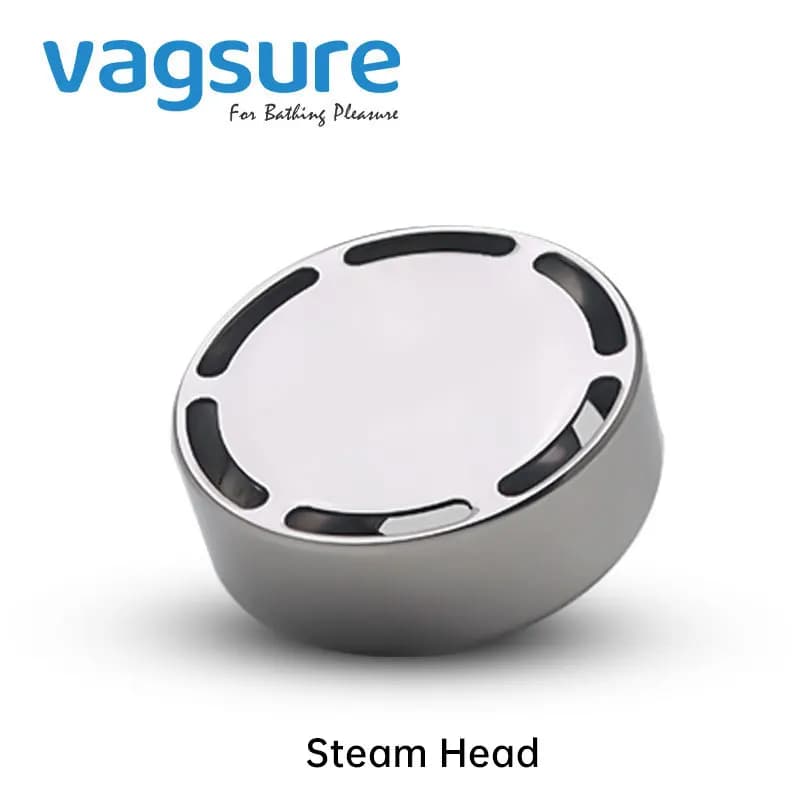Testa rotonda per generatore di vapore Testa per ugello di vapore con tasca per olio aromatico G1/2" G3/4" Acciaio inossidabile lucido Diametro 7 cm