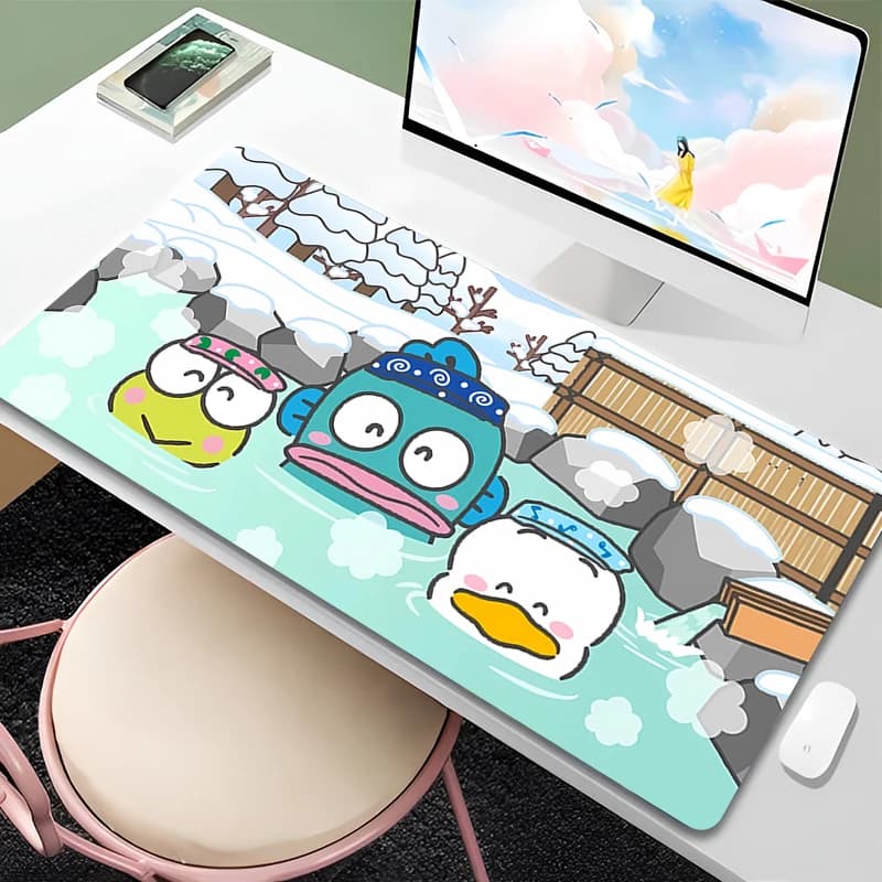 Tappetino per Mouse Professionale per eSports, Giocatori di Videogiochi, Speed Kero Kero Keroppi, Bordo in Gomma, XXL, Tappetino Esteso per Scrivania, Mousepad, Tappetino per Tastiera