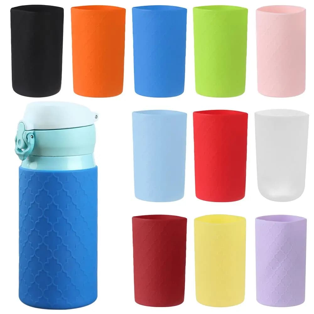 Accessori per bottiglie d'acqua bottiglia in Silicone cuffia protettiva antiscivolo con manicotto inferiore per coperchio bottiglia d'acqua