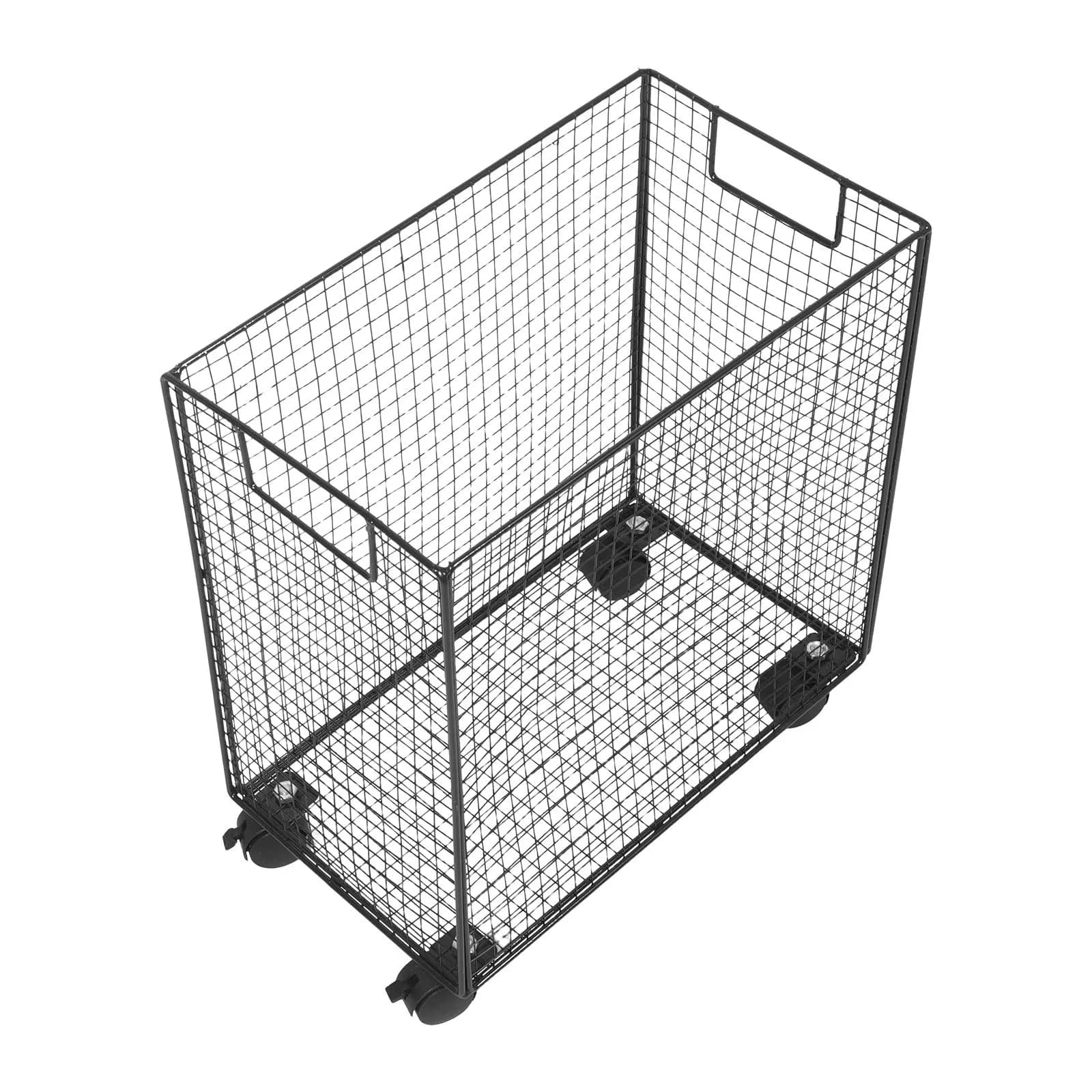 Gym Organizer Yoga Mat Storage Basket Rolling Cart Heavy Duty Movable Foam Roller Resistance Band Dumbbells 15.8x13.8x7.9