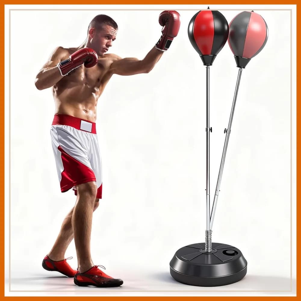 Sacco da Boxe Regolabile con Supporto per Adulti, Speed Bag per Allenamento e Fitness