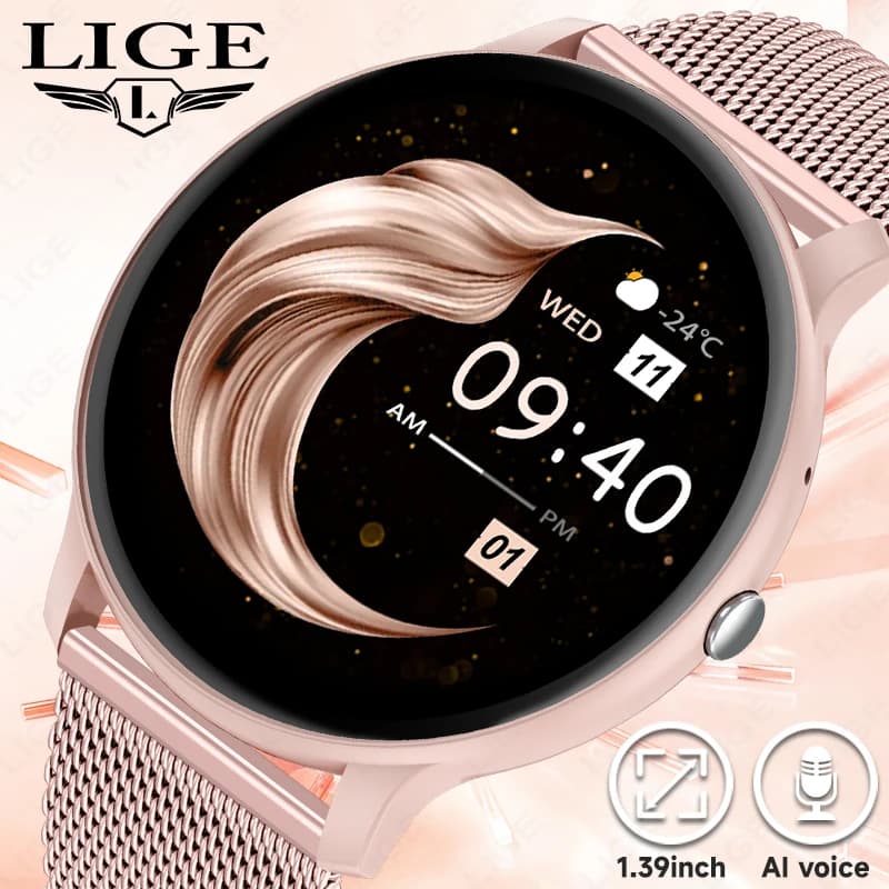 LIGE Bluetooth Call Smart Watch Women's Personalized Dial Men's Sport Fitness Tracker Smartwatch Heart Rate for Android IOS
