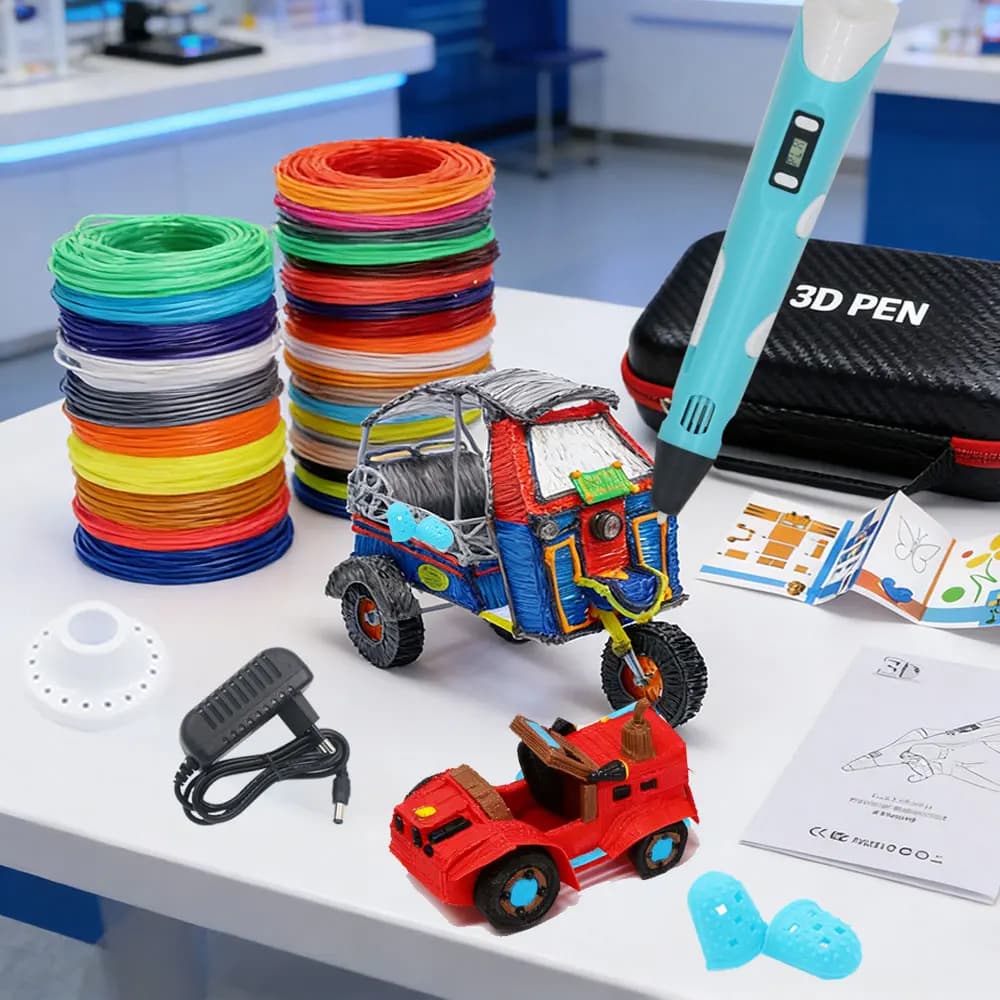 New 3D Printing Pen Set for Children with Power Adapter, Storage Box, PLA Thread, Birthday Gift and Children Christmas Gift