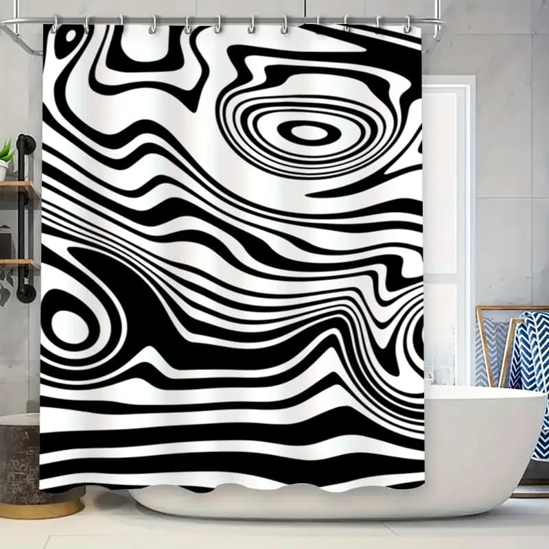 Tenda da doccia artistica con albero di Natale, design multicolore antispruzzo per l'arredamento del bagno, set di tappeti da bagno 180x175 cm