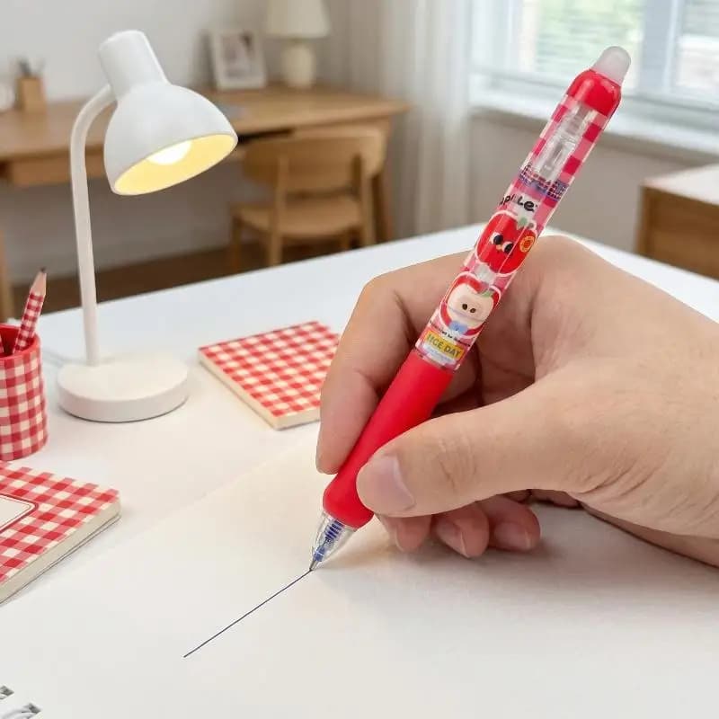 Set di 4 Penne Gel Cancellabili 0.5mm Kawaii, Inchiostro Blu e Nero ad Asciugatura Rapida per Ufficio, Studenti e Bambini