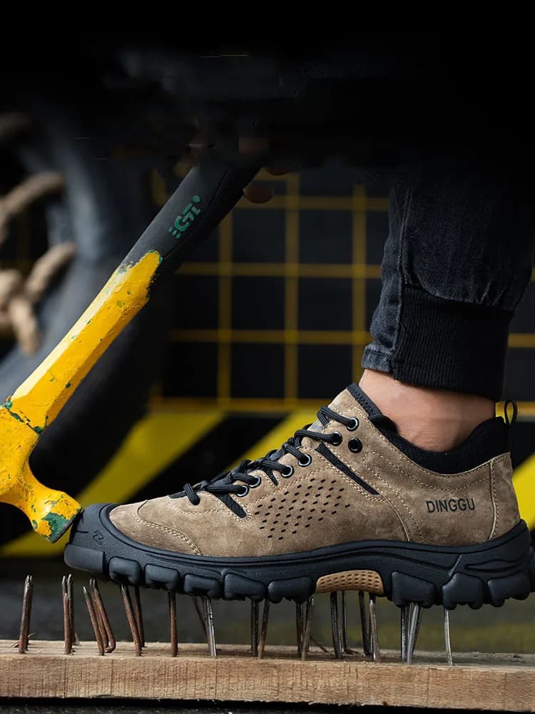 Scarpe antinfortunistiche da lavoro da uomo, anti-schiacciamento, anti-perforazione, sneakers da lavoro, leggere, traspiranti, con punta protettiva in acciaio