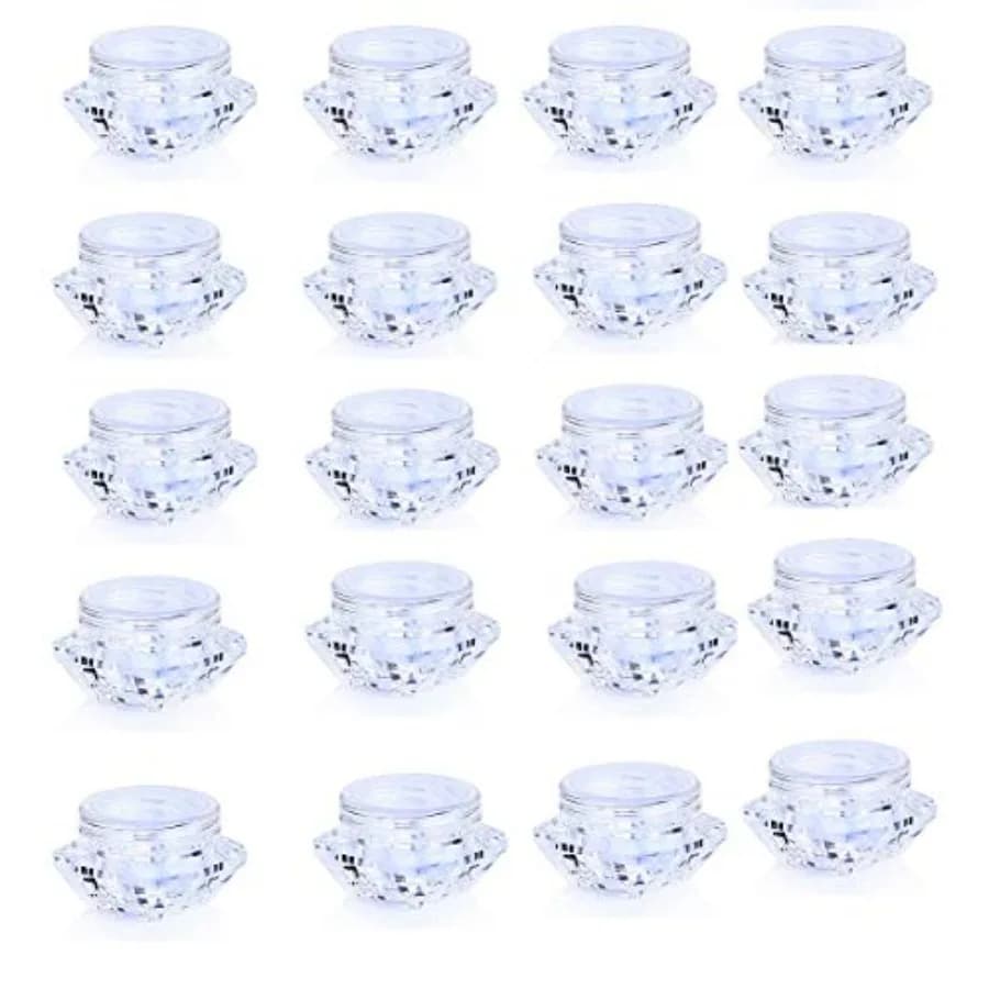 3g/3ML Diamond-shape Sample Bottles Clear Cosmetic Container Plastic Pot Jars Empty Mini Container Screw Cap Lid for Eye Shadow