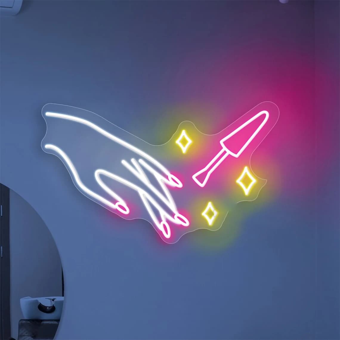Insegna al neon per salone di bellezza Insegna per negozio di salone Insegna per bellezza per unghie personalizzata Decorazioni per la casa Decorazioni per salone di bellezza Decorazioni per negozio spa Arte da parete per salone di bellezza