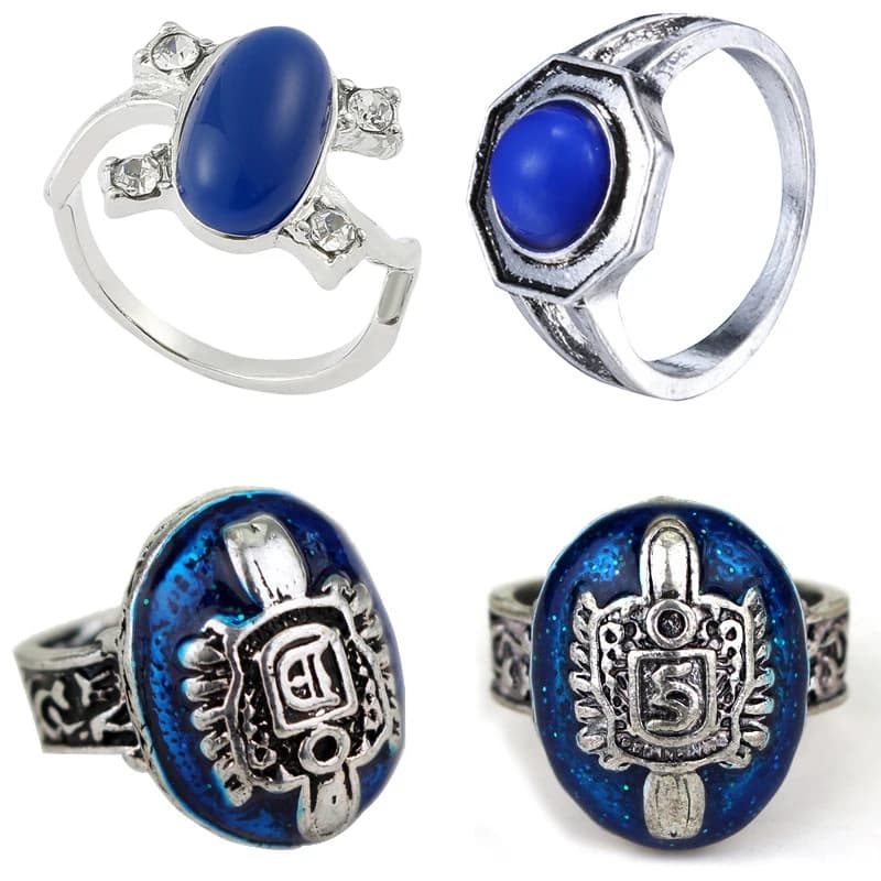 1 PC The Vampire Diaries Rings Elena Gilbert Daylight Rings Vintage Crystal Ring With Blue Lapis Fashion Jewelry Movies Cosplay