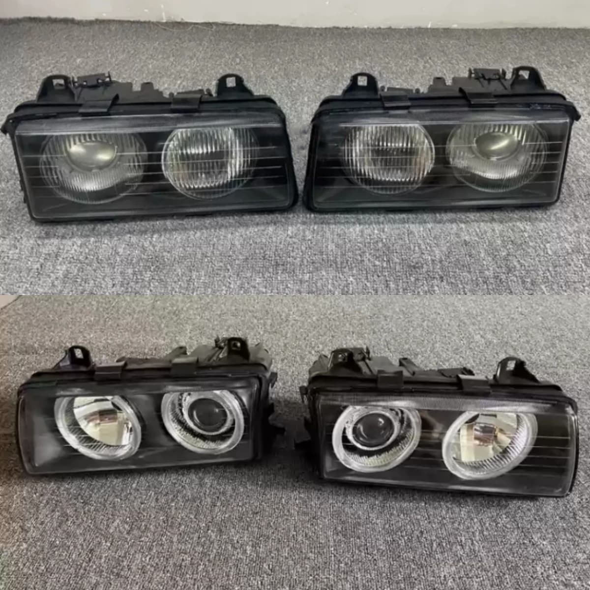 Gruppo Faro Anteriore con Luci Diurne per BMW E36, Faro Modificato con Indicatore di Direzione, Due Stili Disponibili