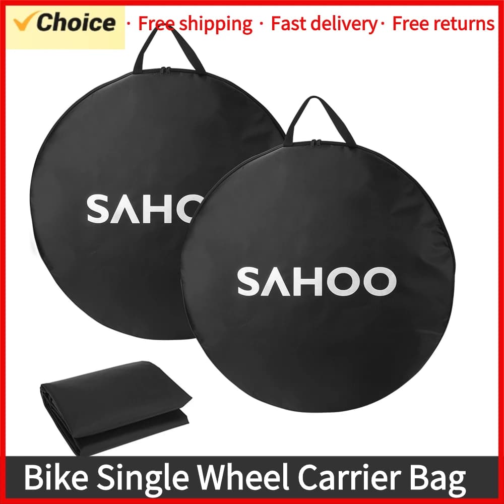 SAHOO 2 pezzi bicicletta singola ruota bici custodia da viaggio strada Mountain Bike pacchetto di trasporto per 69cm/27.2in bici ruota forniture per ciclismo