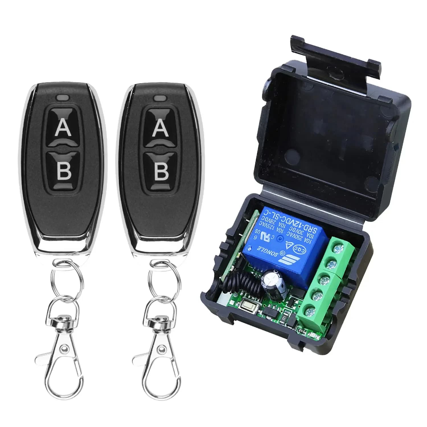 10A Relay Receiver Mini Remote Control Module f 433 Mhz Universal Gate Remote Control Switch DC 12 V or LED Gate Garage Door