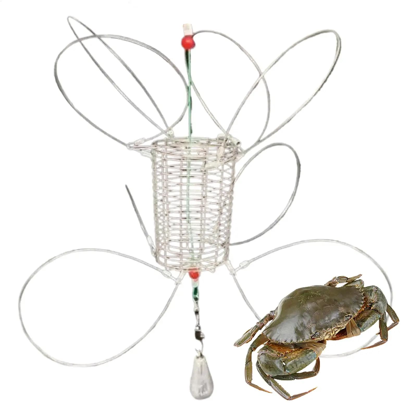Stainless steel crab nose with 8 fishing rod rings, for catching crabs, lobsters, shrimps, fish baits and catfish