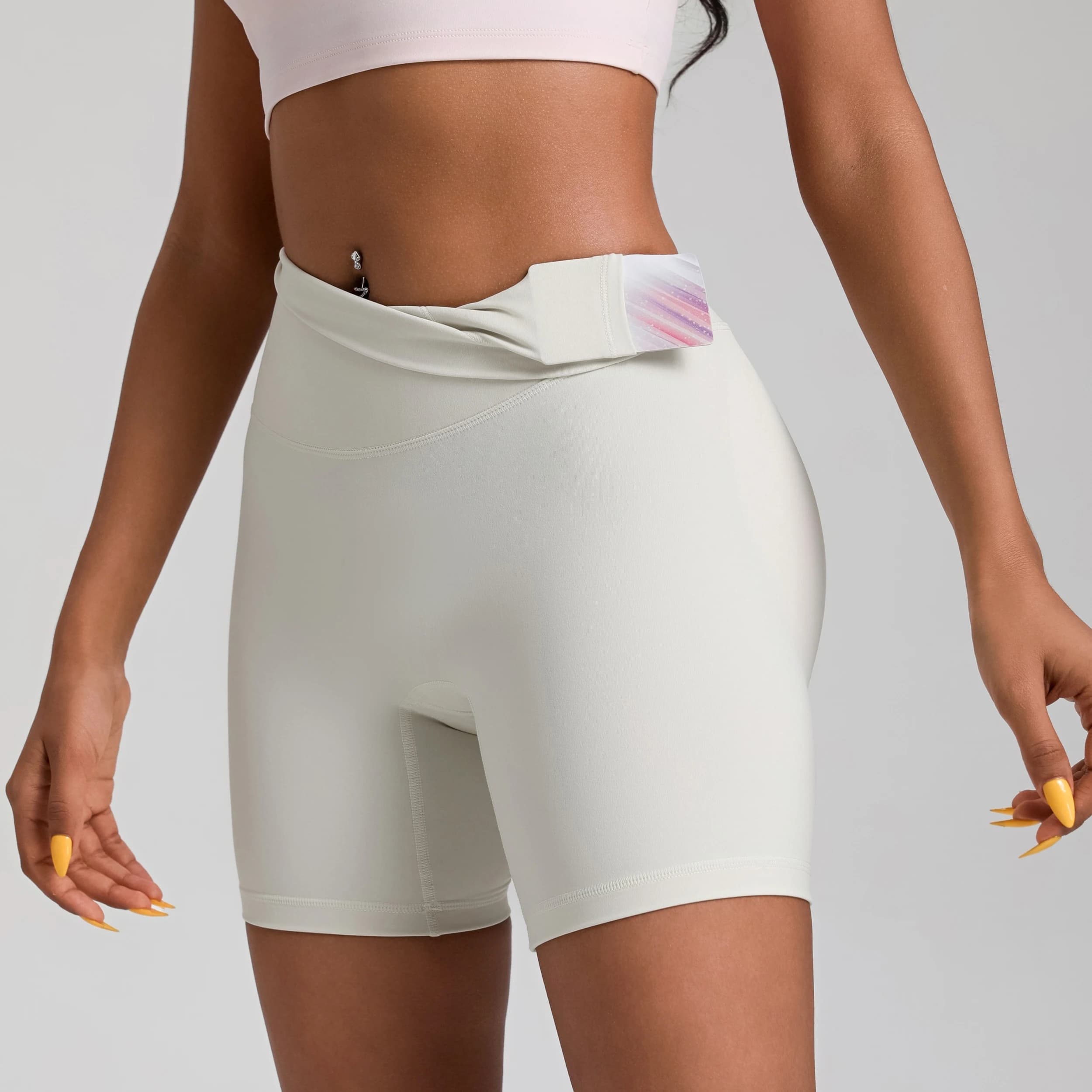 High Waist Sports Shorts, Fitness, Yoga, Cycling, Complete Training, Jogging, Squat, with Internal Pocket