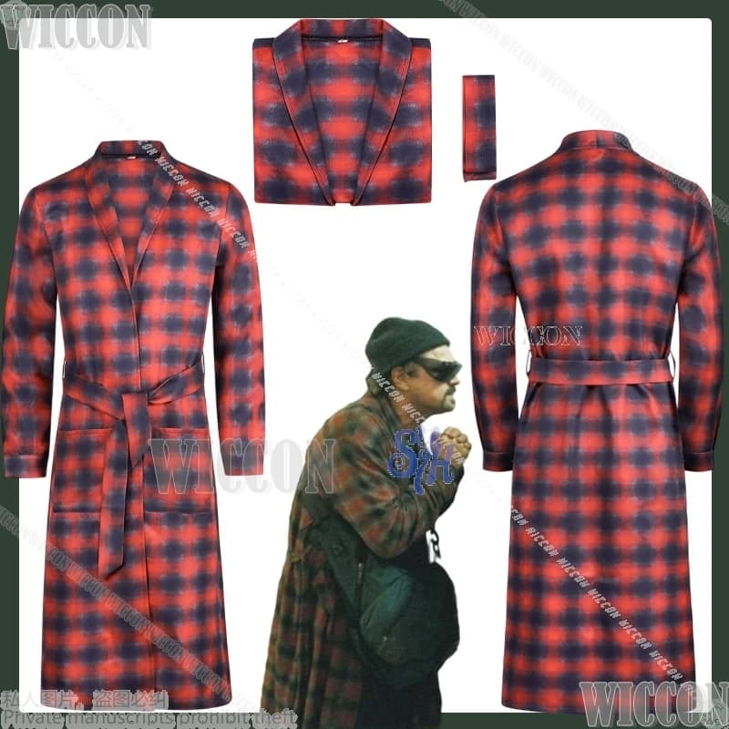 Bob More Ferguson Anime Movie Battle Cosplay Costume Trench Long Pigiama Scottish Red and Black Halloween Comic With Suit