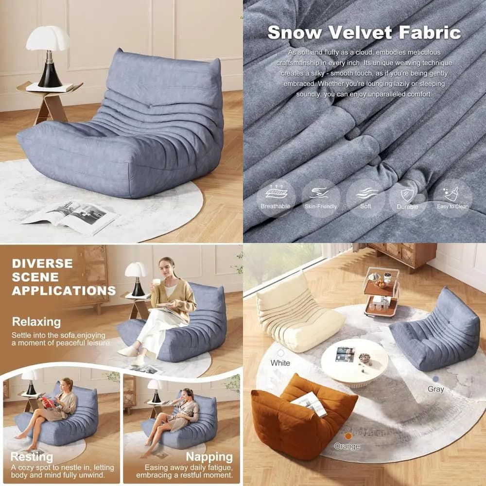 Poltrone Sacco per Adulti, Bean Bag Soa - Misura per Adulti con Tessuto Impermeabile per Soggiorno, Appartamenti, Lettura, Gaming e Molto Altro